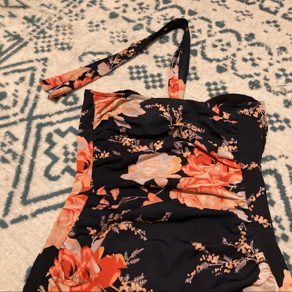 Zimmermann Black Pink Rose Floral Halter Swim Suit - Picture 6 of 9